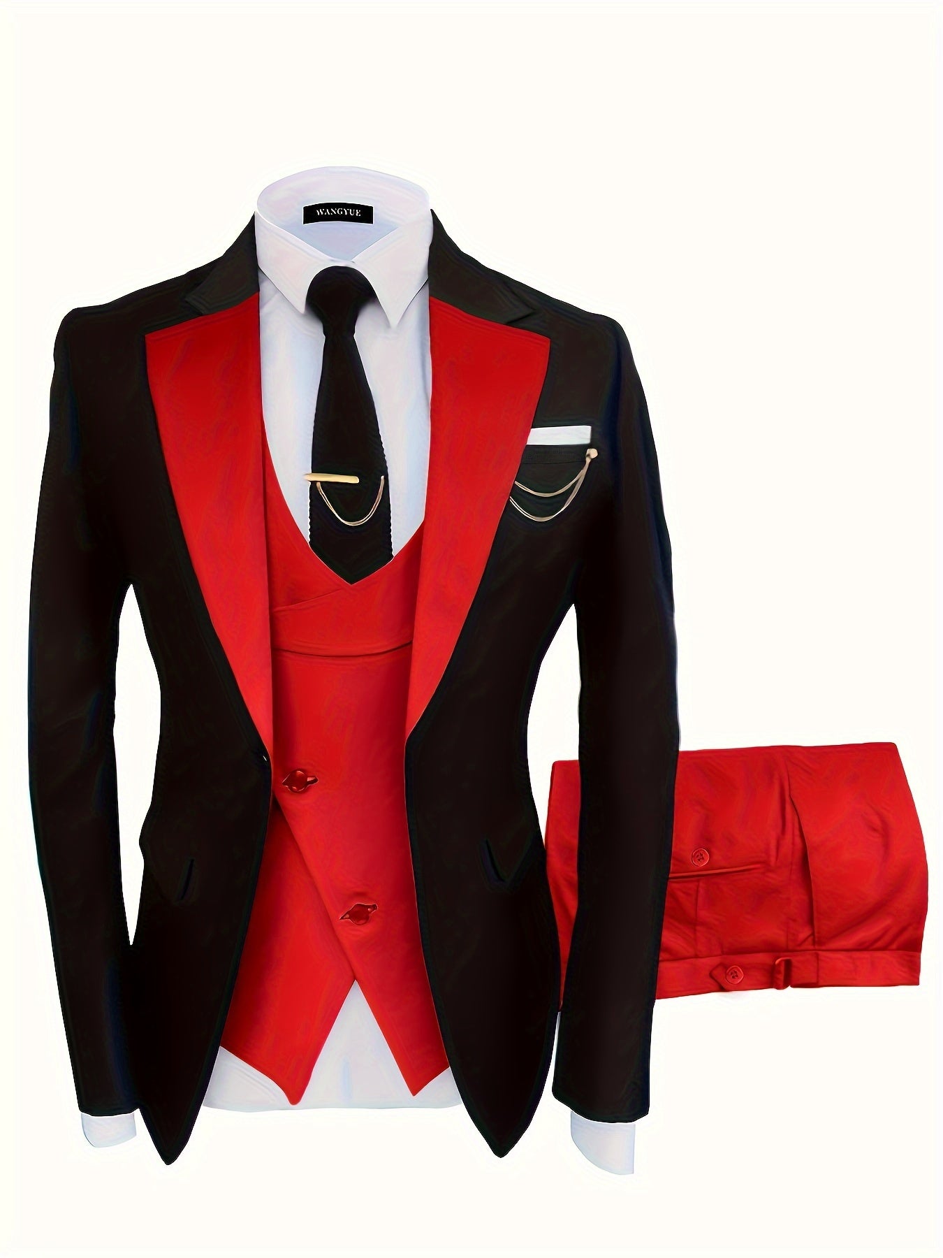 Allan – Men's One Button Suit Jacket, Vest & Pants Set