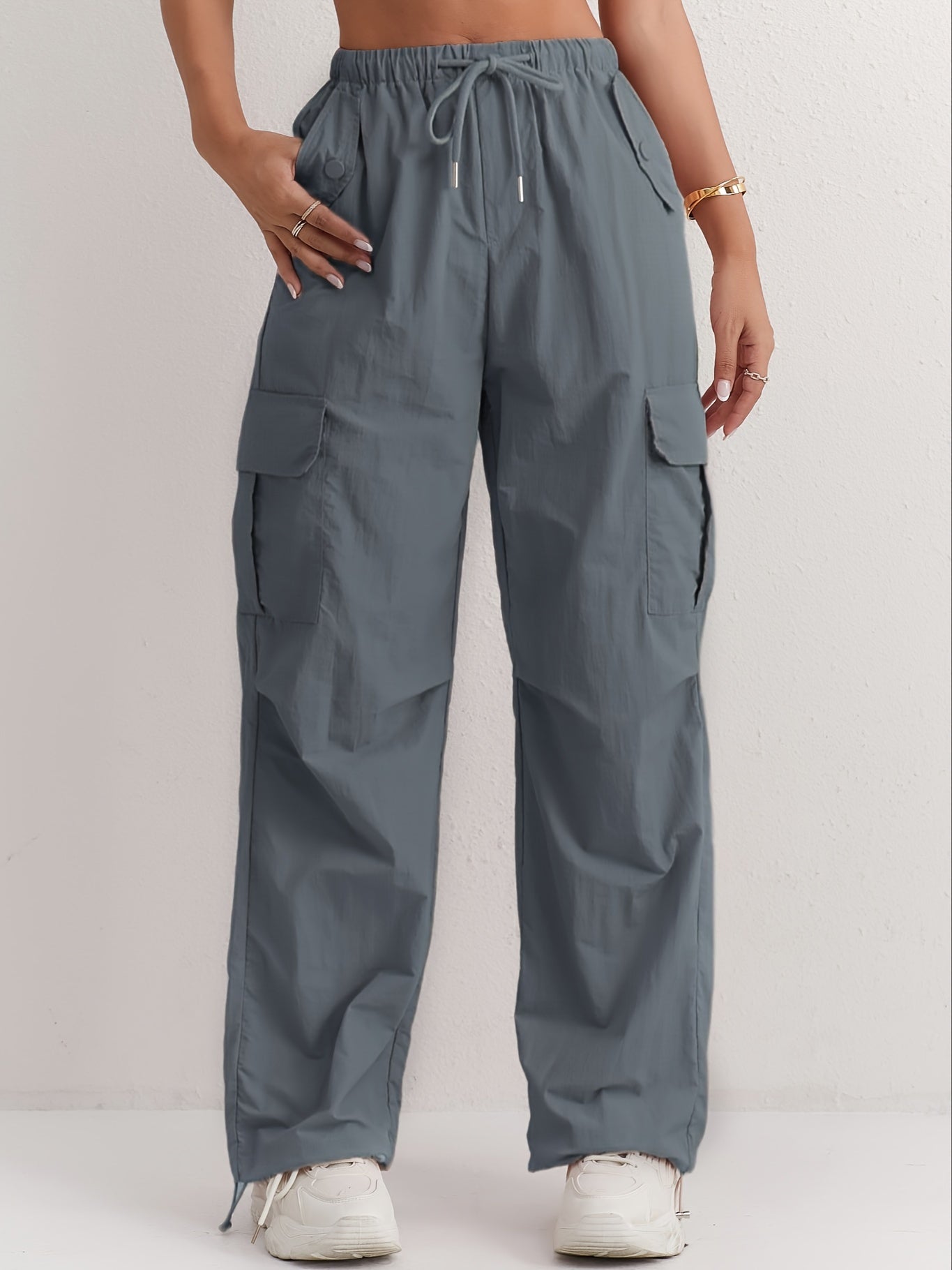 Giselle - Casual Cargo Pants with Slant Pockets and Straight Leg for Women