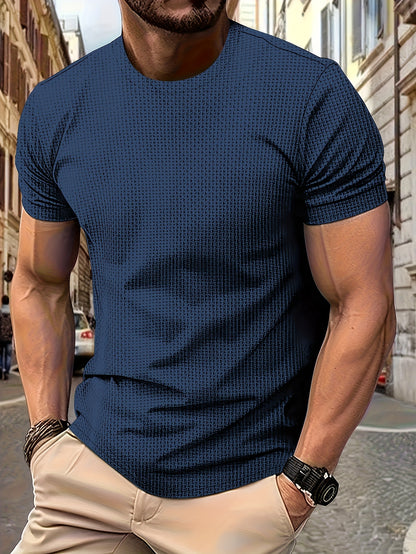 Matthew – Men's Casual Solid Color Nylon-Spandex T-Shirt