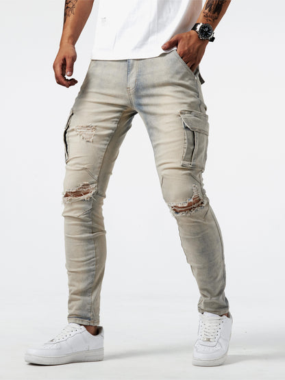 Anton – Men's Slim Fit Cargo Jeans with Multi Pockets