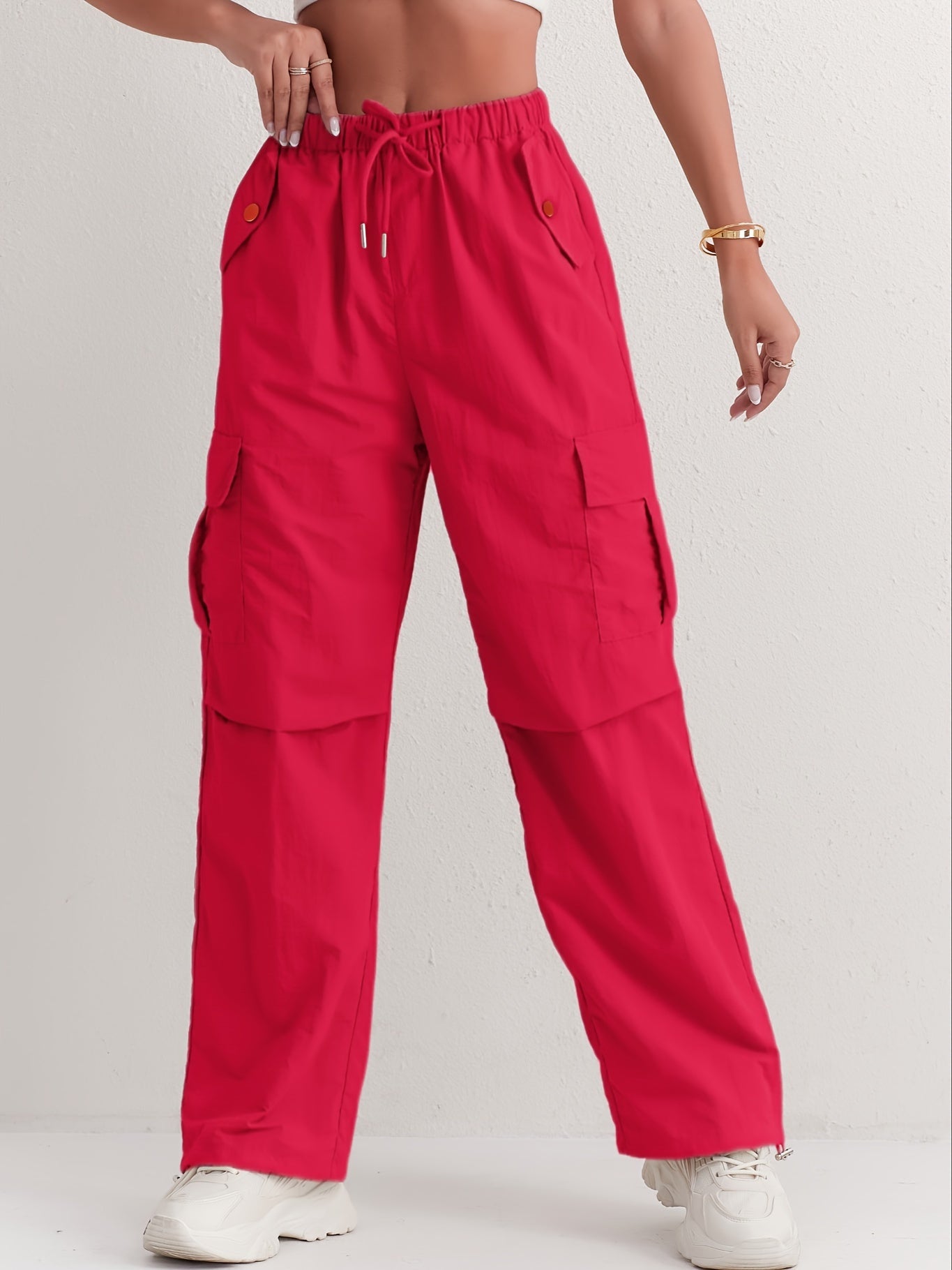 Giselle - Casual Cargo Pants with Slant Pockets and Straight Leg for Women