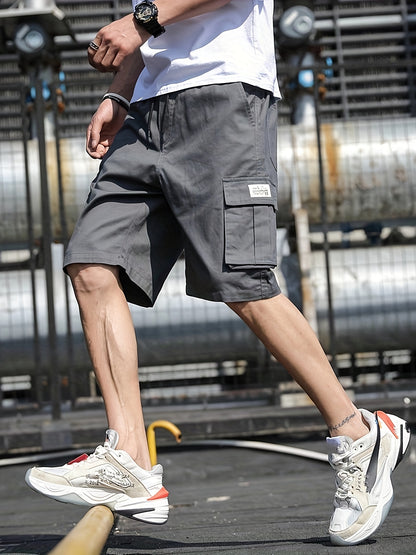 Donald - Casual Cargo Shorts with Multi Pocket and Waist Drawstring for Men