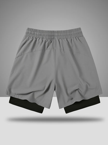 Theodore - 2-in-1 Double Layer Training Shorts with Drawstring for Men