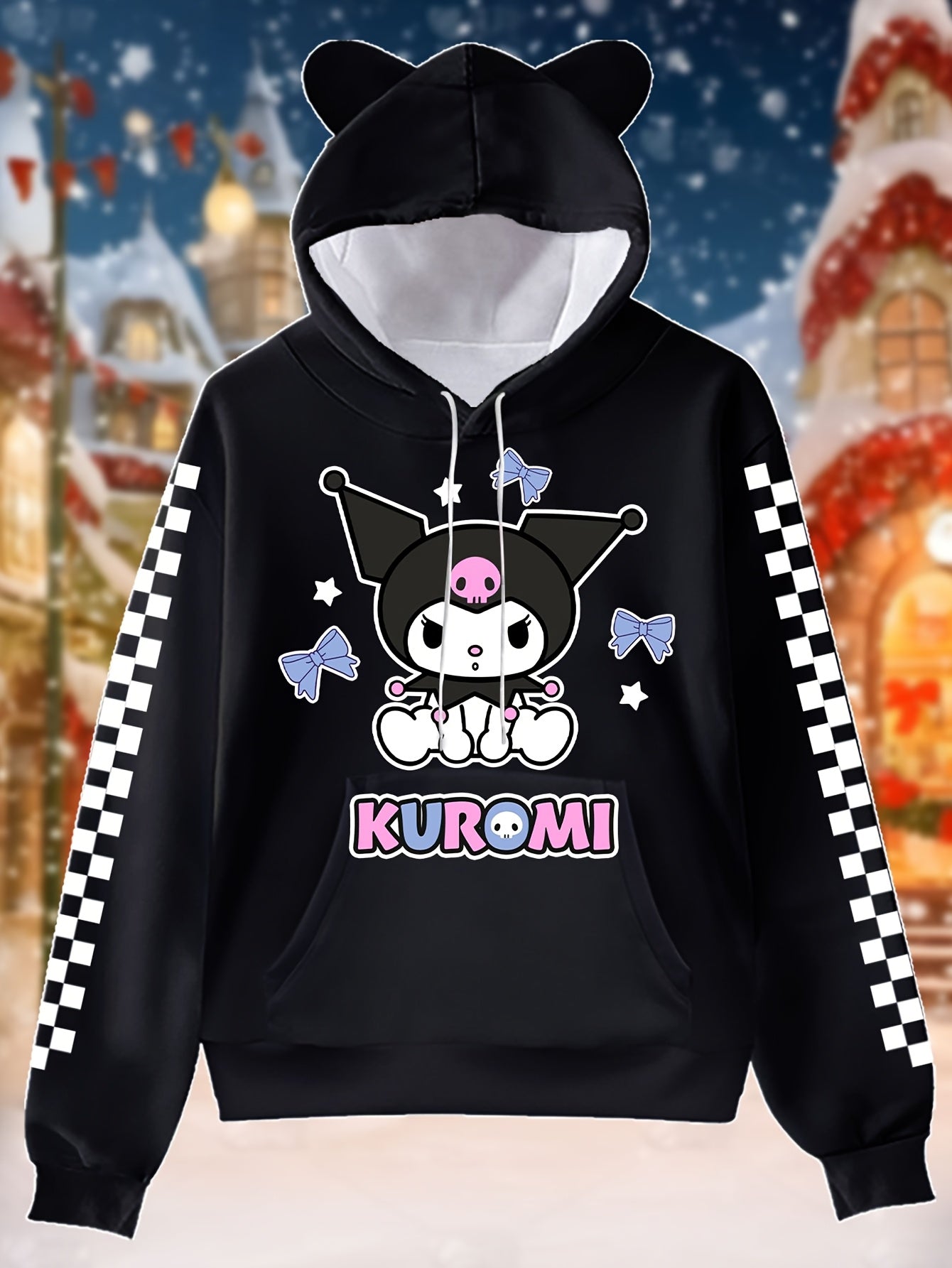 Kitty - Casual Hoodie with Cartoon Character Prints for Women