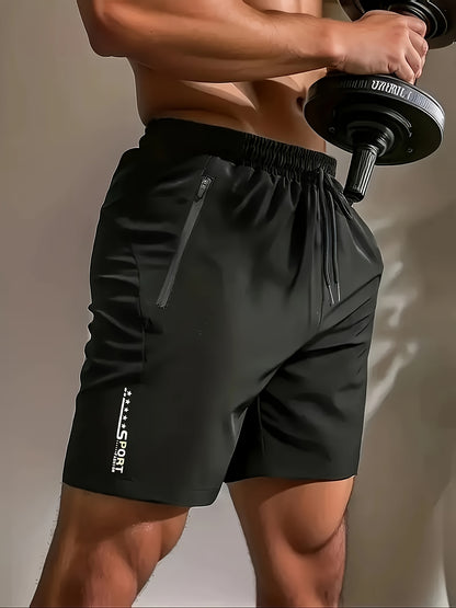 Gary - Sports Shorts with Pockets and Elastic Waist Drawstring for Men