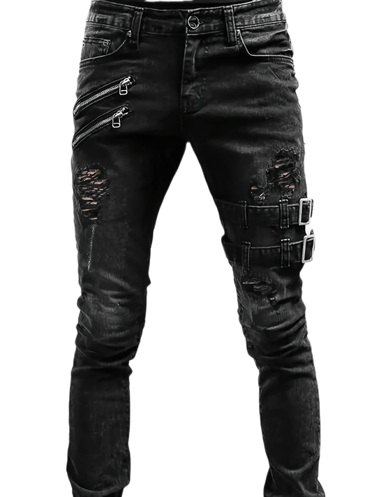 Alan – Men's Skinny Biker Jeans with Chic Street Style