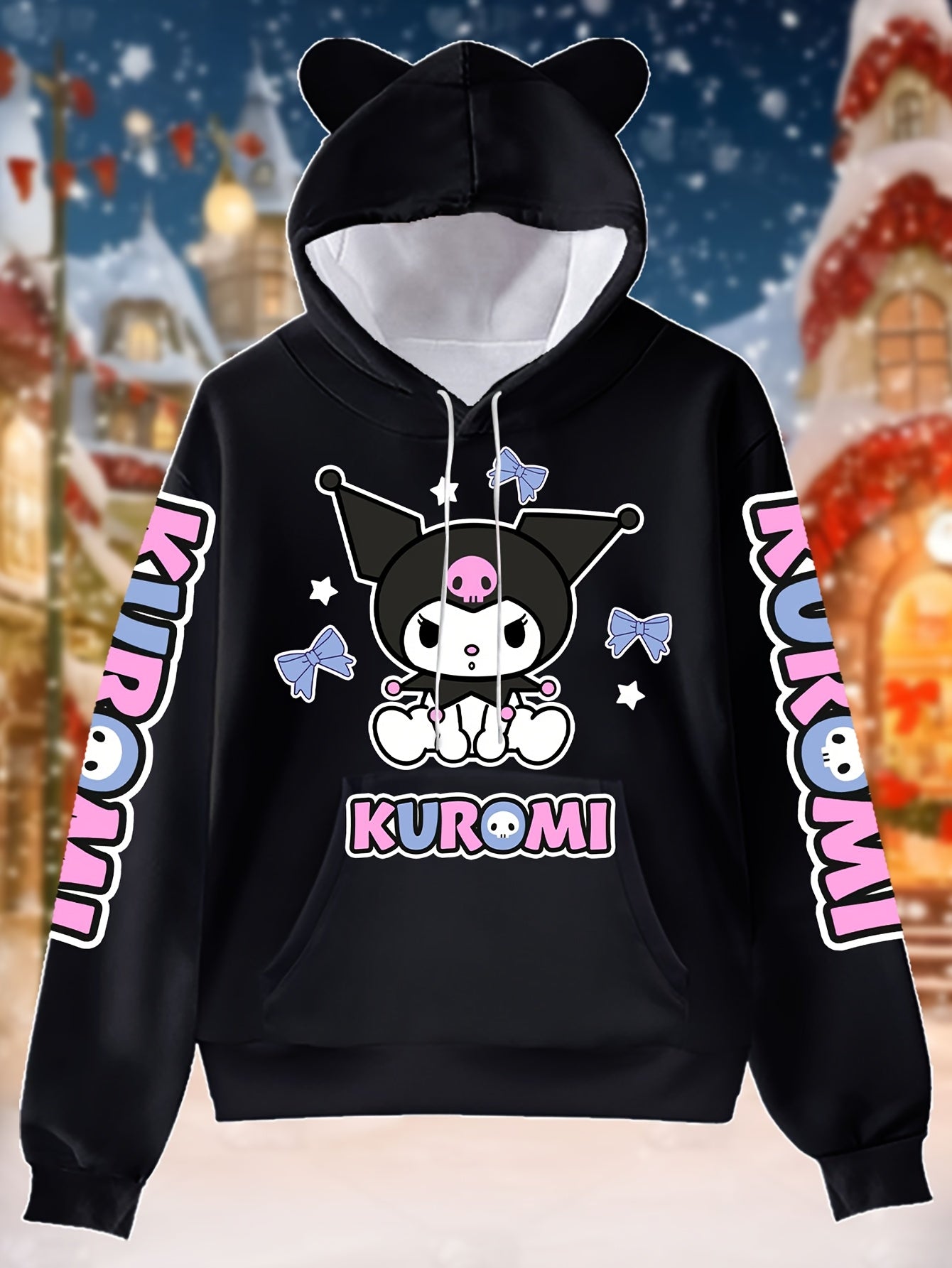 Kitty - Casual Hoodie with Cartoon Character Prints for Women