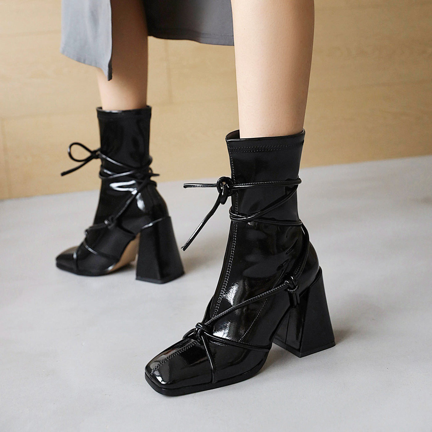 Kathleen – Women's Lace-Up High Heel Ankle Boots