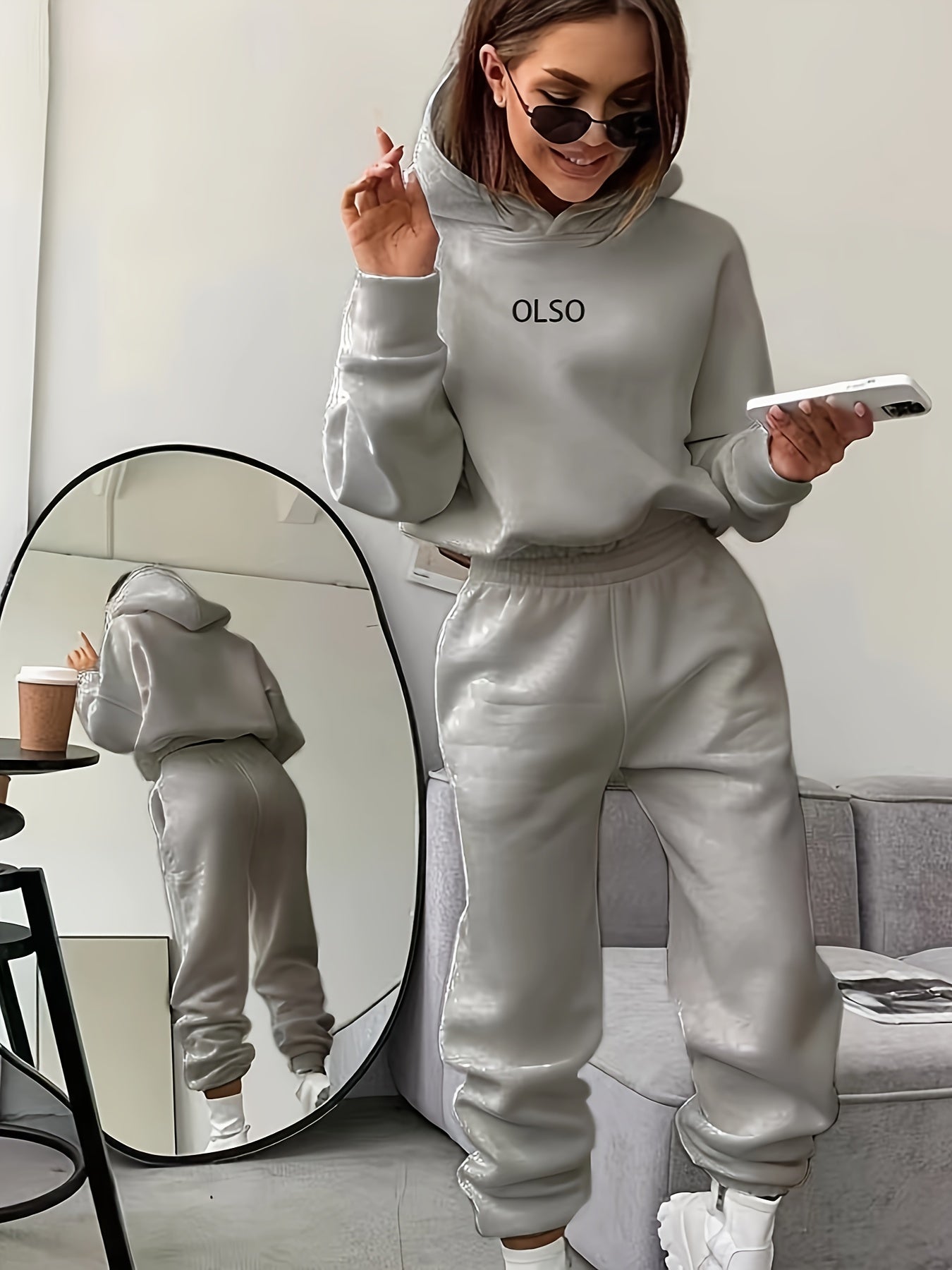 Stephanie – Casual Two-Piece Letter Print Hoodie & Sweatpants