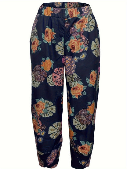 Jezelle - High Waist Pants with Floral Print for Women