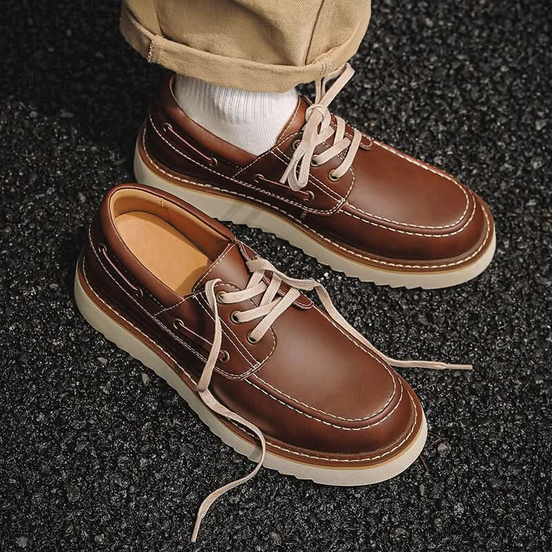 Miles - Men's Casual Leather Boat Shoes