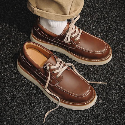 Miles - Men's Casual Leather Boat Shoes