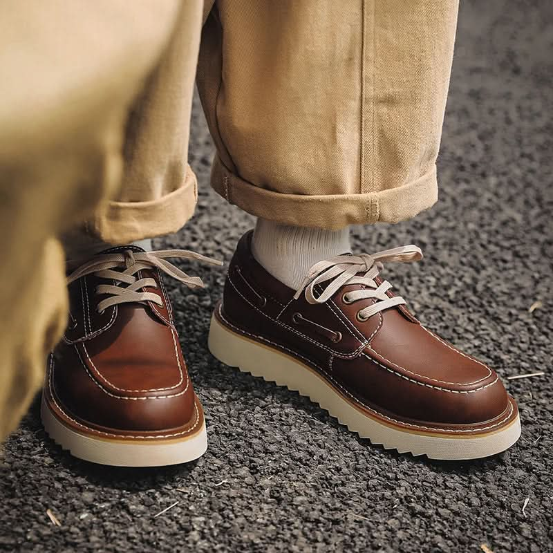 Miles - Men's Casual Leather Boat Shoes