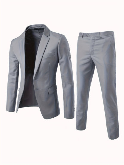 Sean – Men's Solid Single-Breasted Suit Set