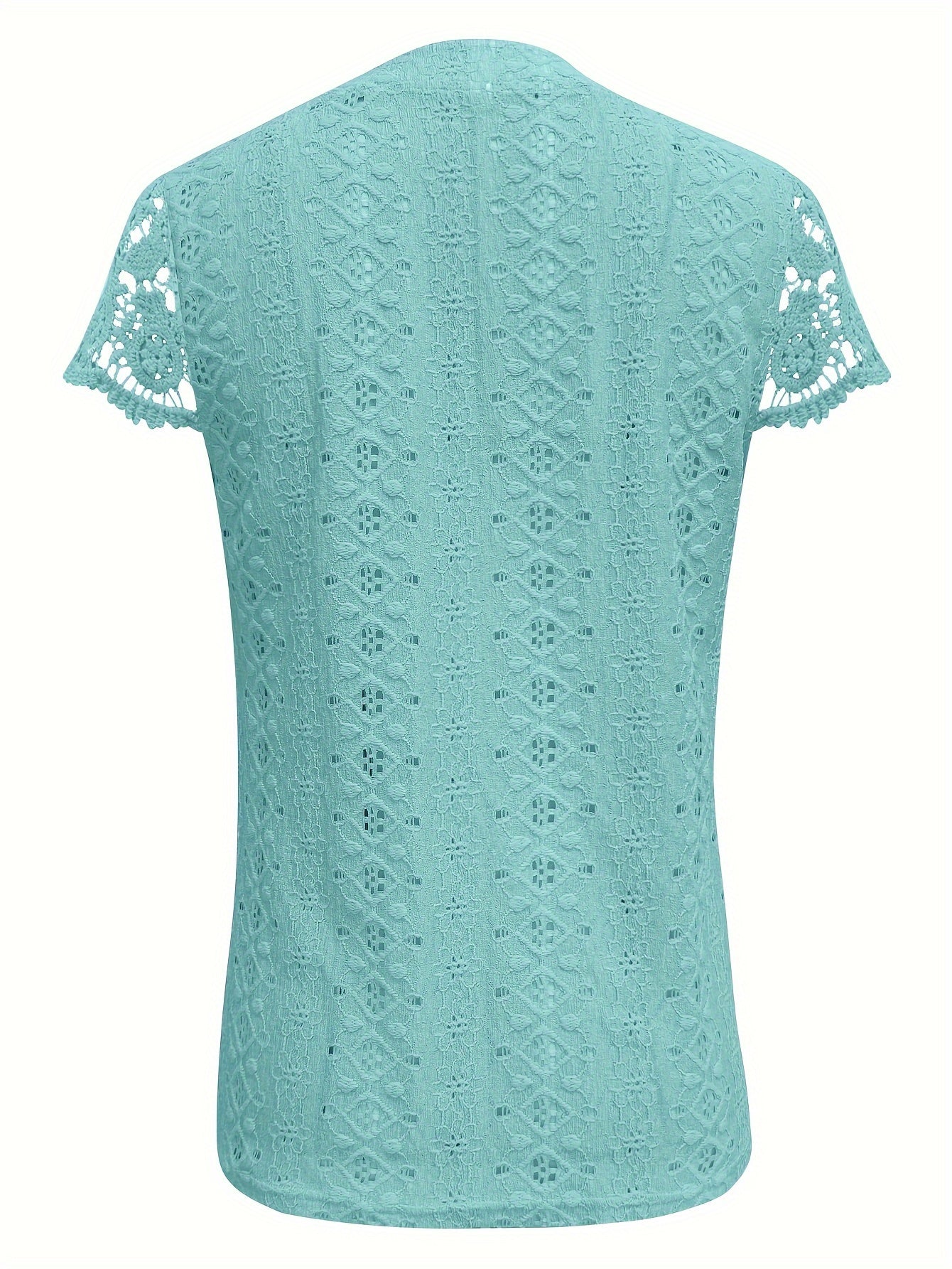 Margaret - Elegant Blouse with Lace Splicing and Notched Neck for Women