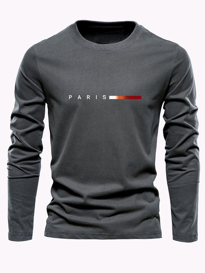 Sebastian -  3 pcs Casual Sweater with Crew Neck and Paris Print Design for Men