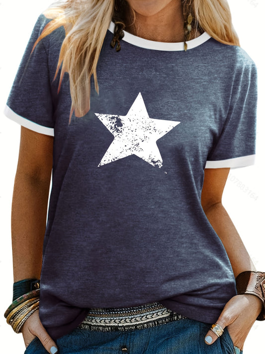 Clara - Casual T-shirt with Pentagram Print for Women