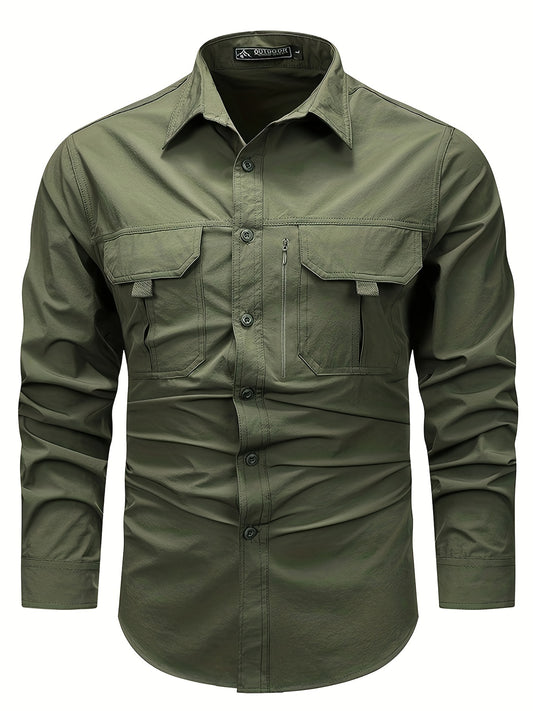 Crispen - Quick-drying Outdoor Shirt with Long Sleeve and Multi-pockets for Men