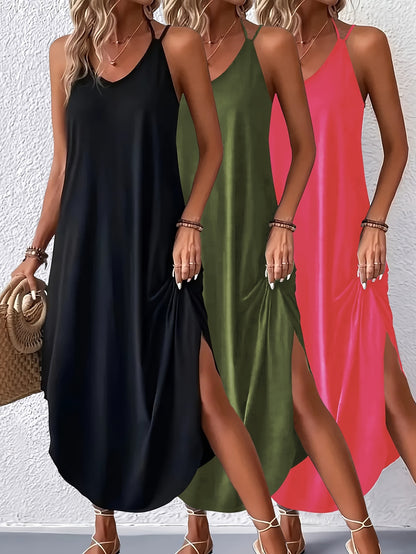 Kelly – Women's Casual Halter Neck Cami Dress Set