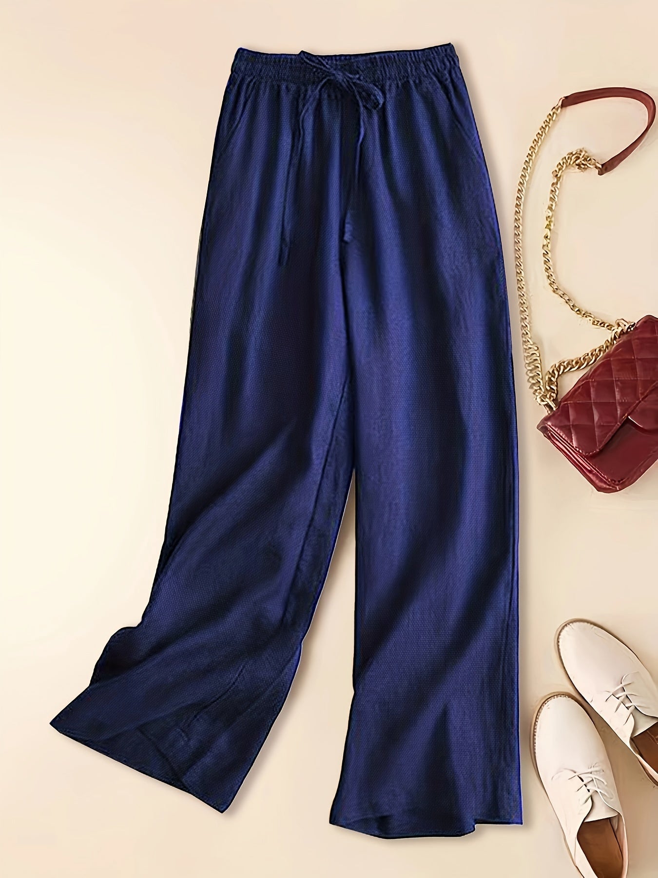 Dennis - Casual Drawstring Wide Leg Pants for Women