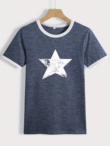 Clara - Casual T-shirt with Pentagram Print for Women