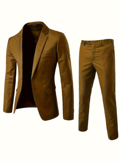 Sean – Men's Solid Single-Breasted Suit Set