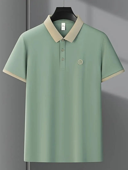 Paul - Casual Polo Shirt with Embroidered Design and Button Lapel for Men