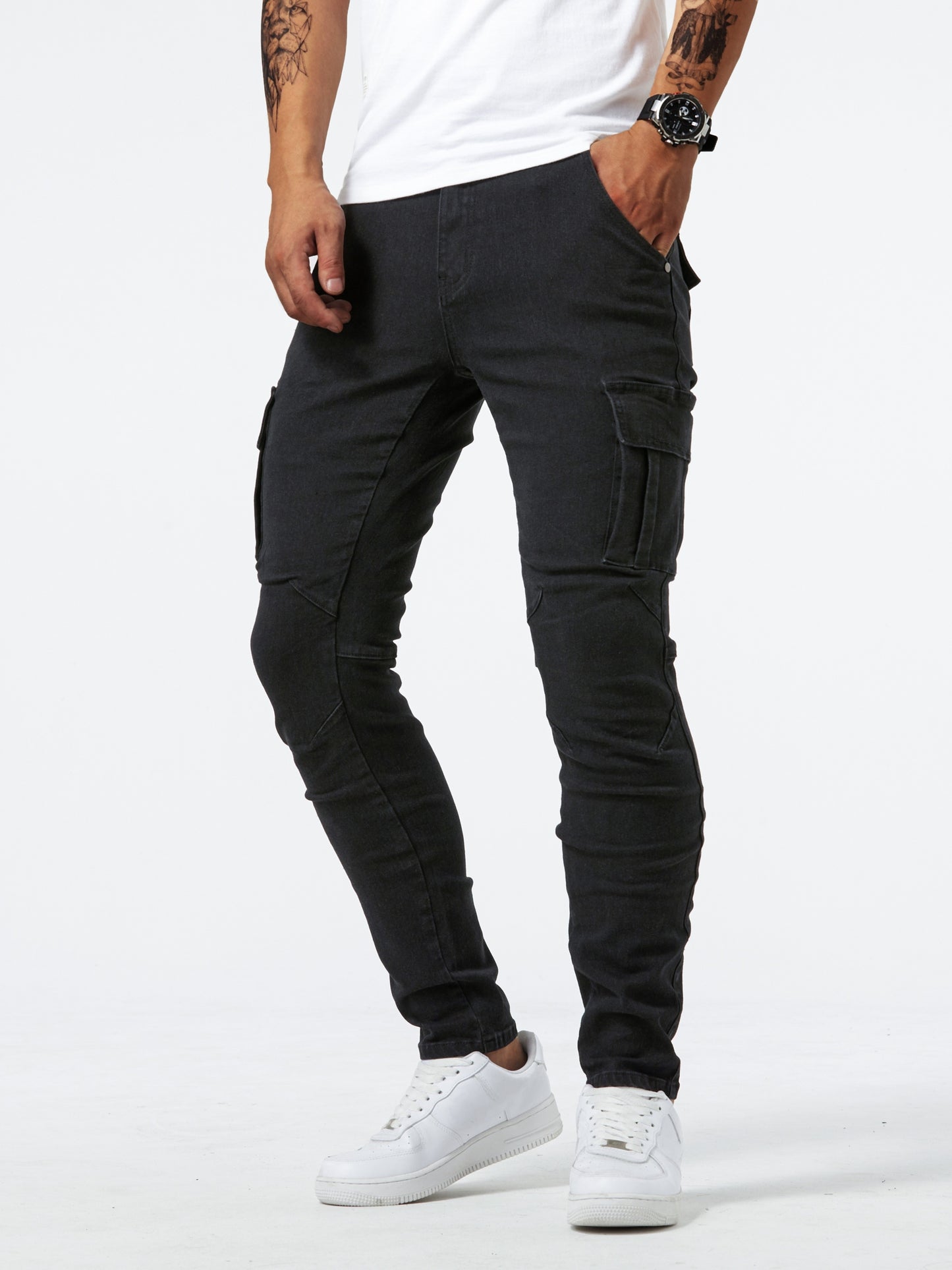 Anton – Men's Slim Fit Cargo Jeans with Multi Pockets