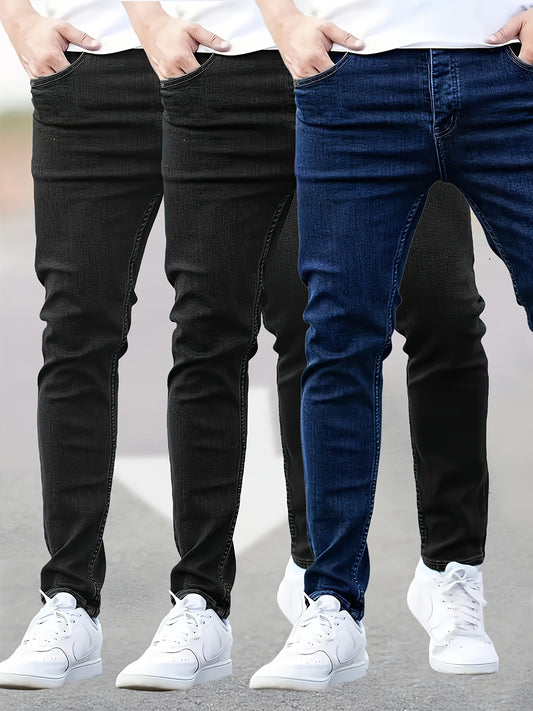 Isaiah - 3pcs Slim Fit Stretch Denim Jeans for Men