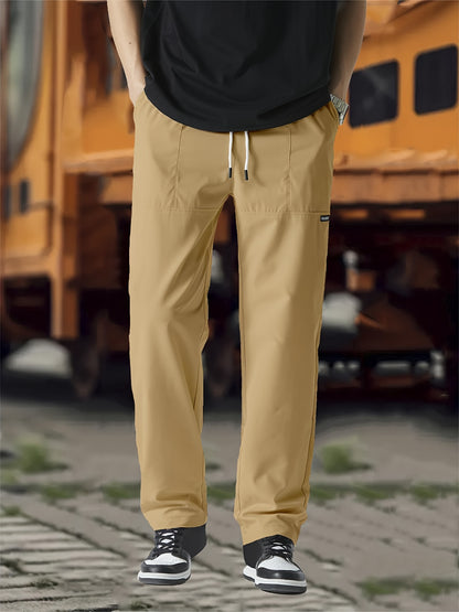 Asher - Straight Leg Jogger Pants with Waist Drawstring for Men