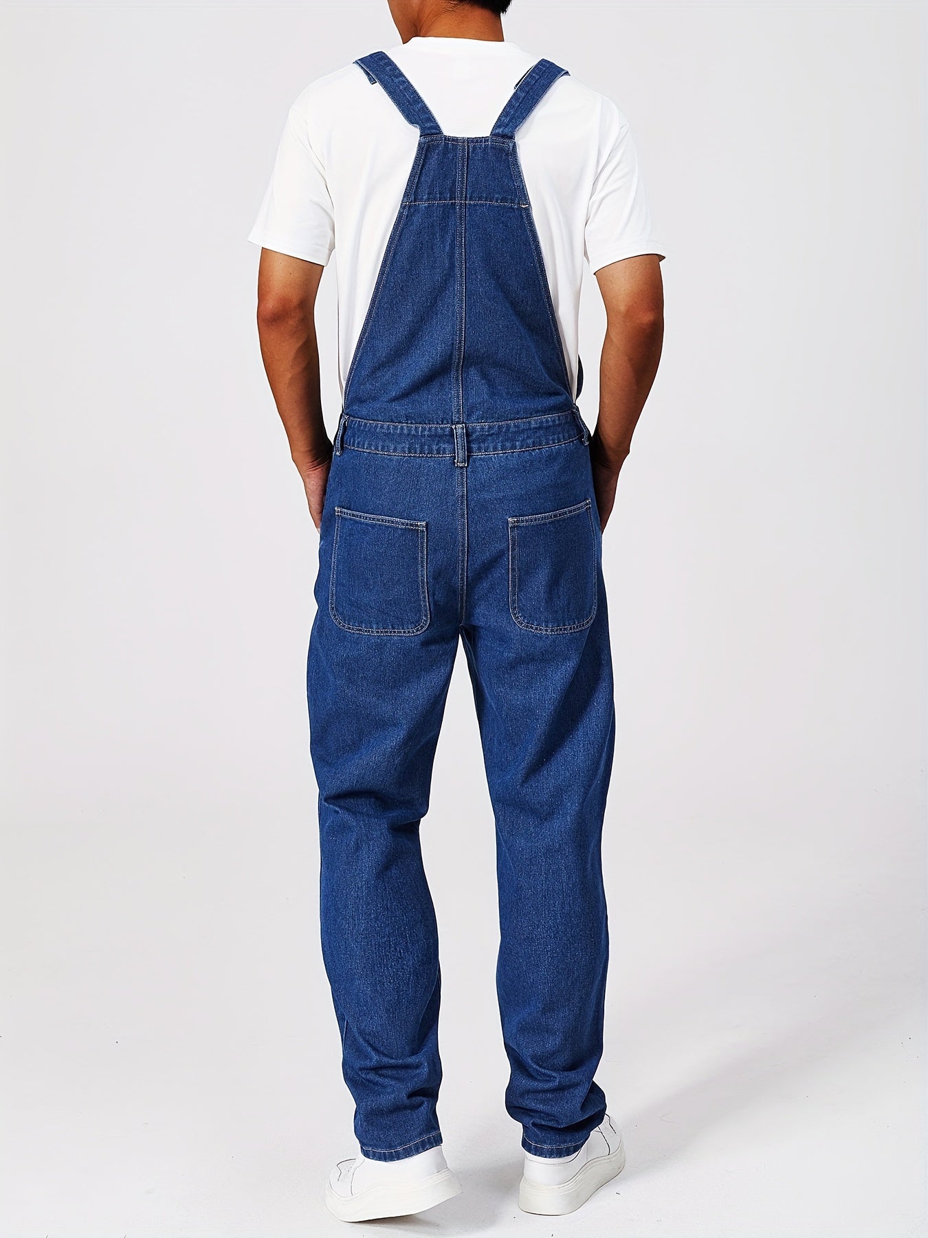 Tom – Washed Denim Overalls with Multi Pockets