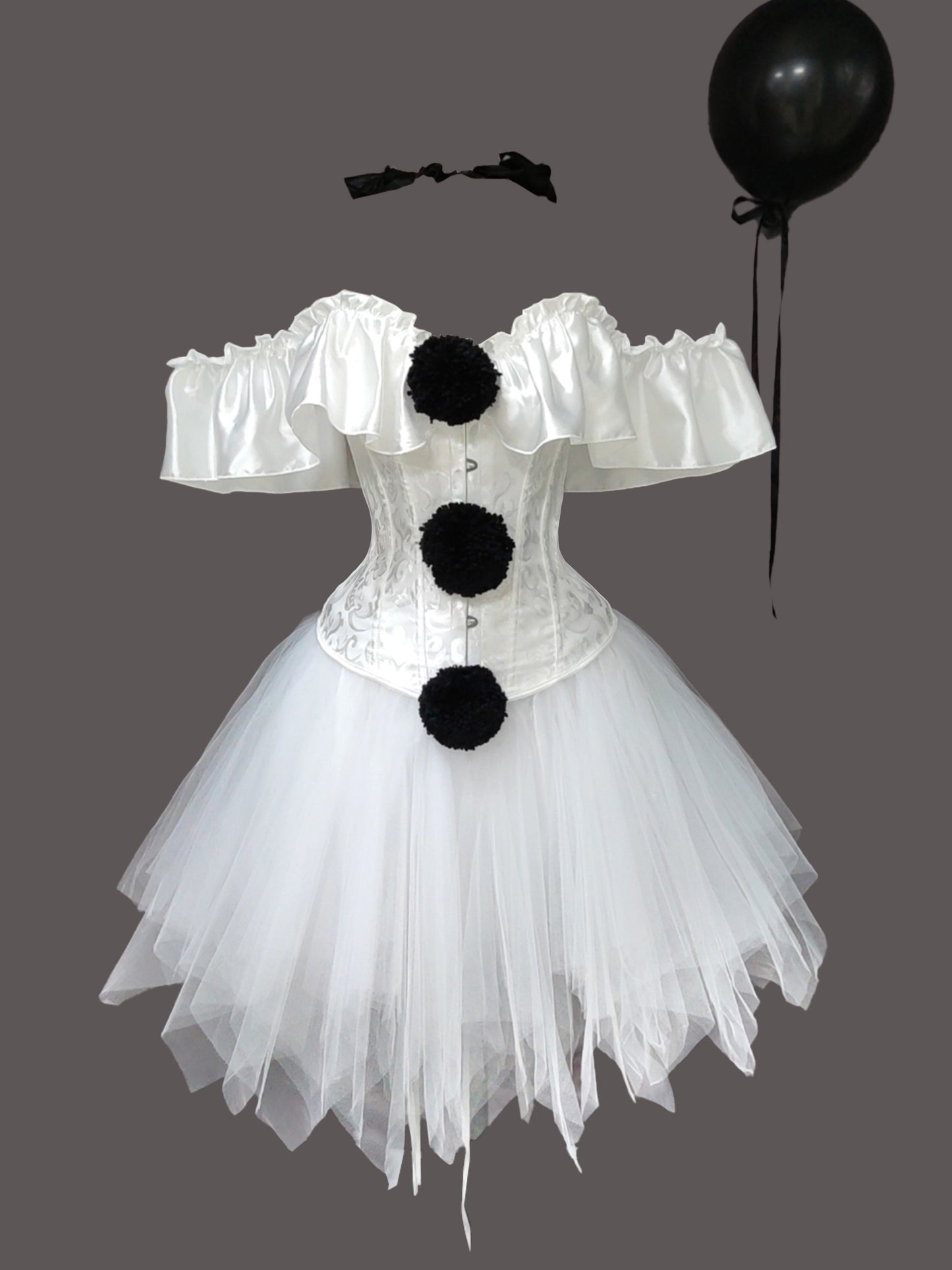 Sophie - Halloween Pennywise Clown Costume Set with Corset and Tutu Skirt for Women