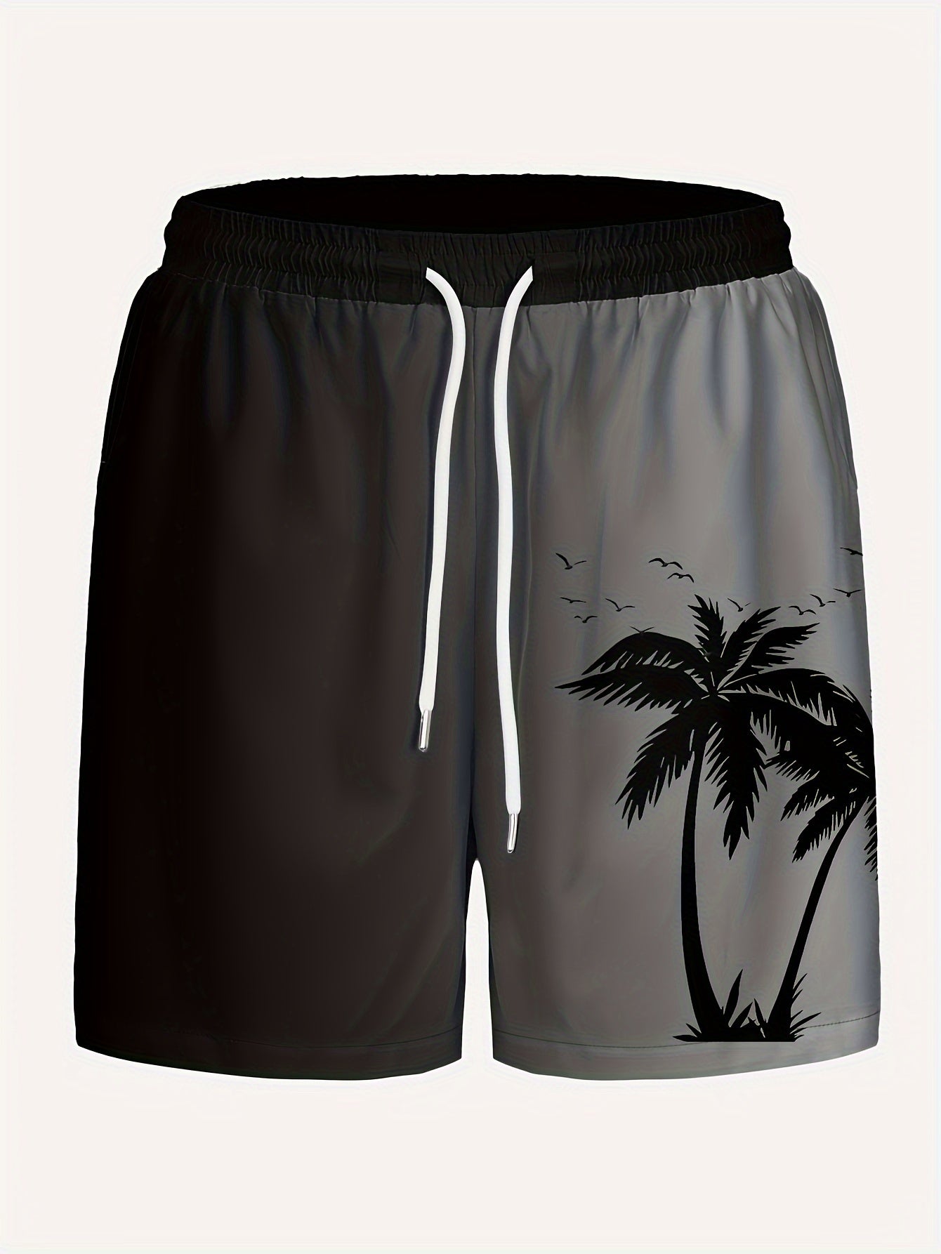 Callum - Gradient Summer Shorts with Coconut Tree Print and Pockets for Men