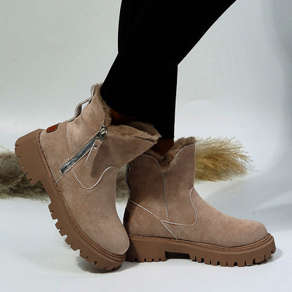 Julia – Women's Plush Snow Boots with Faux Suede