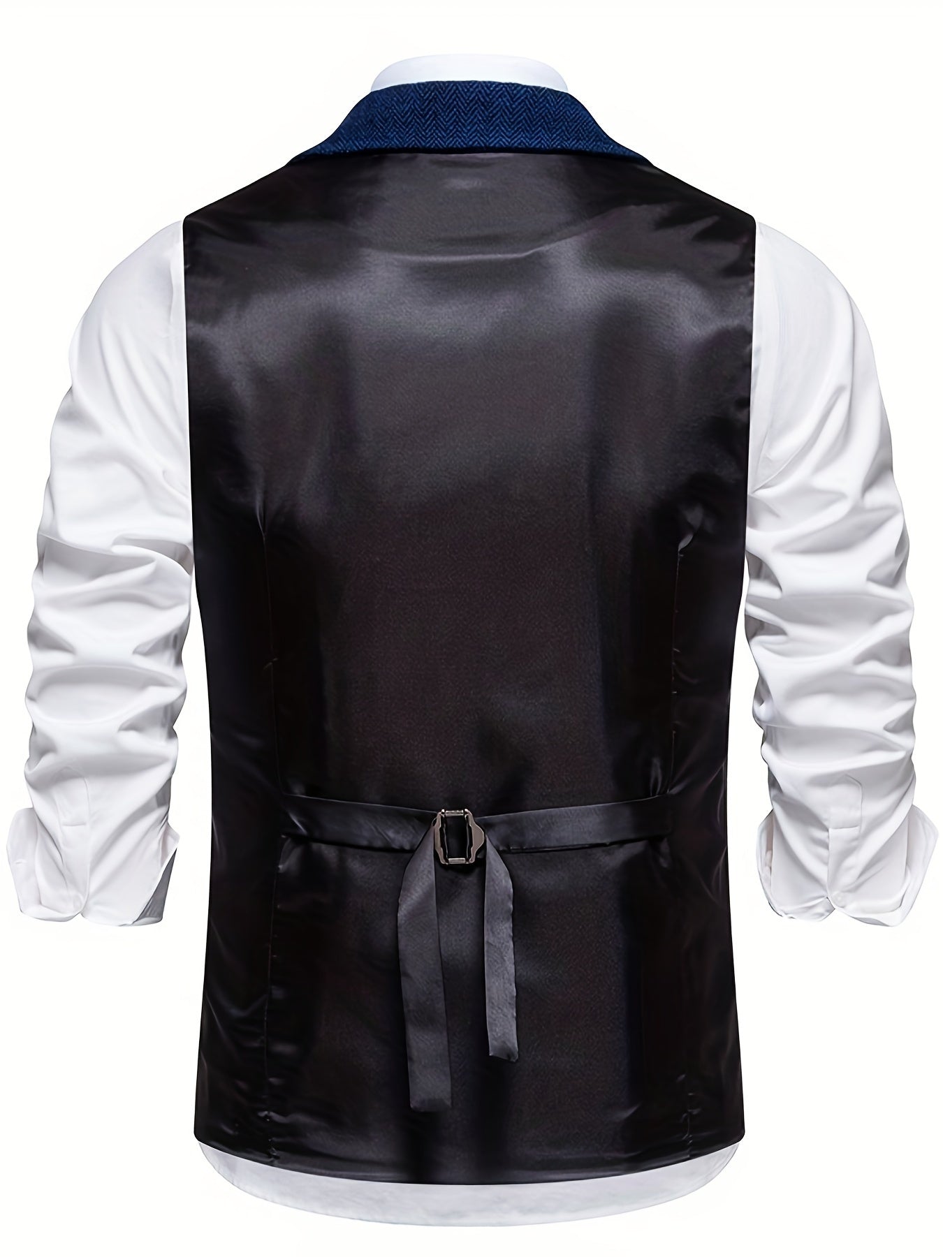 Clarence - Retro Herringbone Single Breasted Waistcoat for Men