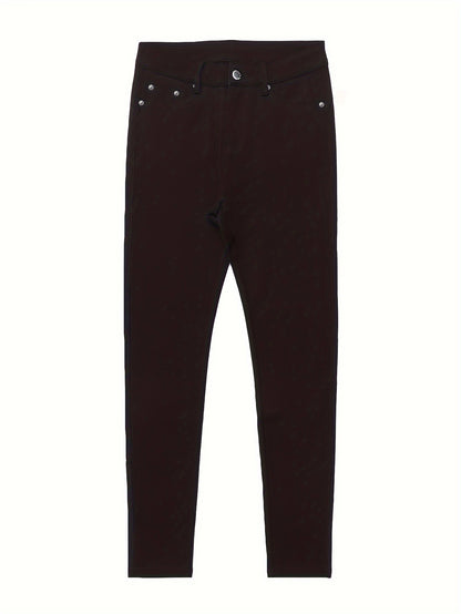 Beatrice - High Waisted Stretch Jeans with Metal Button Details for Women