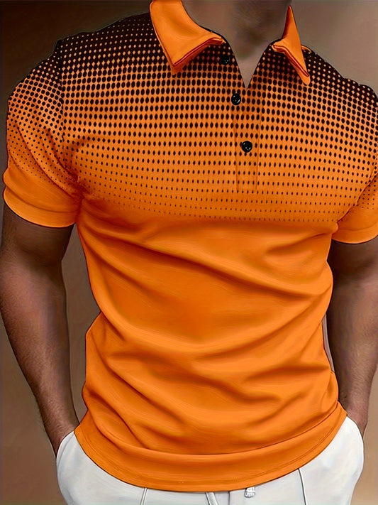 Norman - Casual Polo Shirt with Buttons and Dots Print for Men