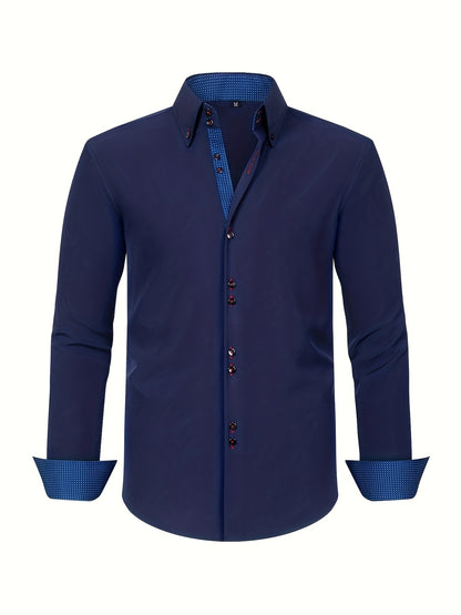 Anthony - Elegant Formal Long Sleeve Button Up Shirt for Men