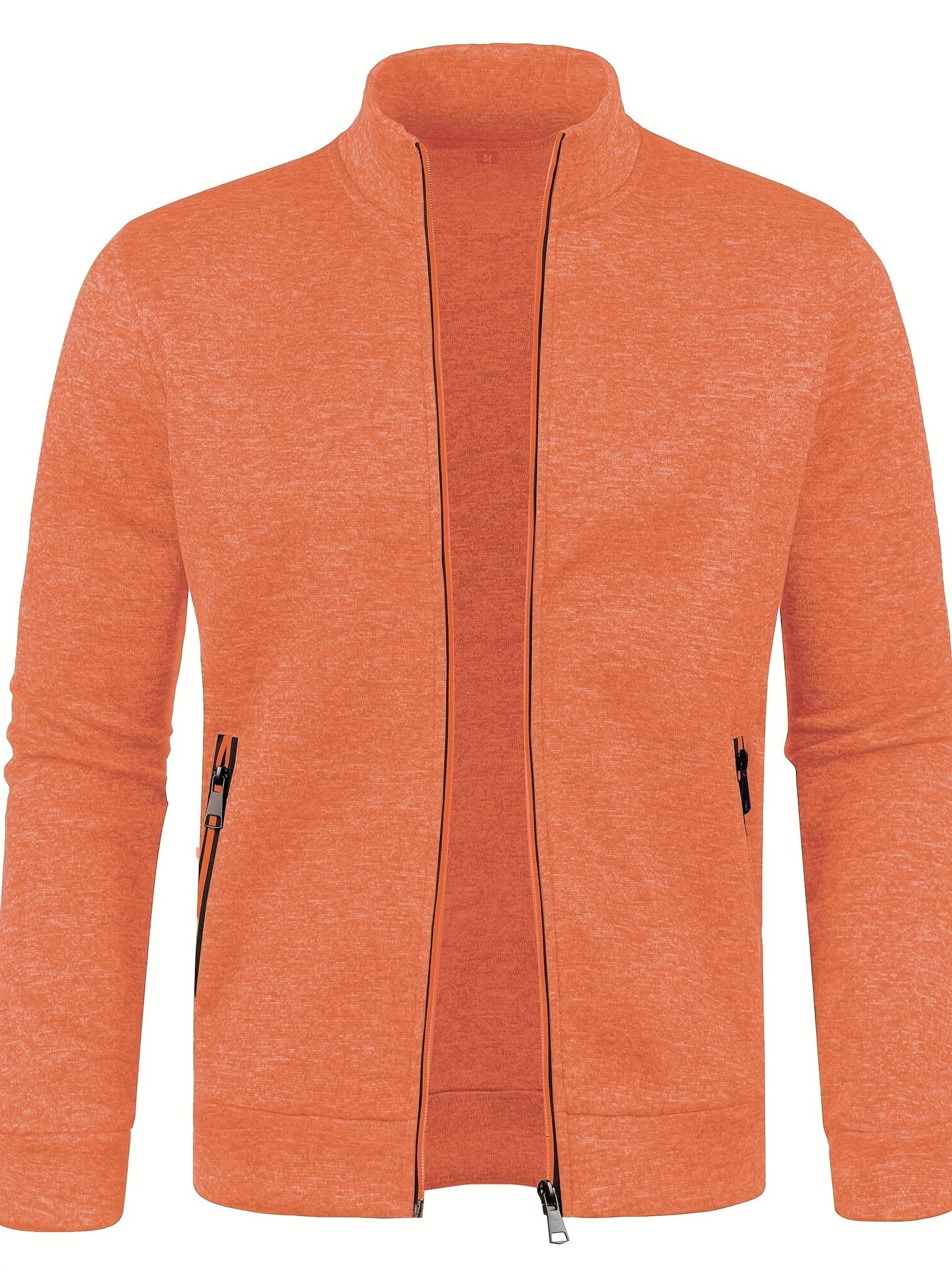 Emerson - Elegant Mid Stretch Sweater with Zip Up and Stand Collar for Men