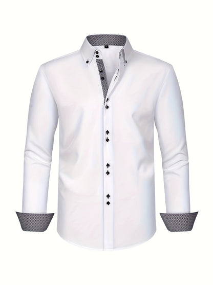 Anthony - Elegant Formal Long Sleeve Button Up Shirt for Men