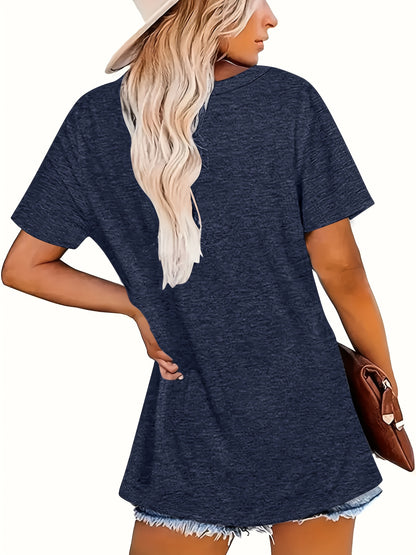 Cara - Casual T-Shirt with Letter Print with Crew Neck for women