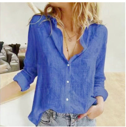 Rachael – Loose Button Lapel Cardigan Blouse