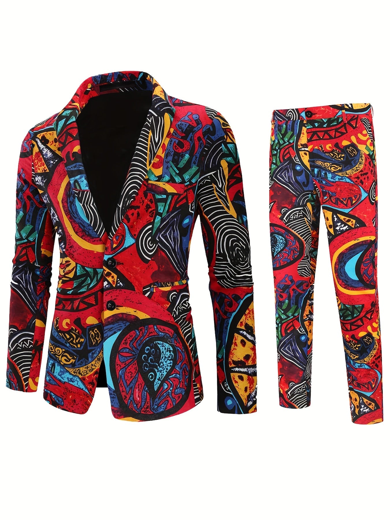 Elijah - Retro Suits Set with Colorful Lapel Blazer and Matching Pants for Men