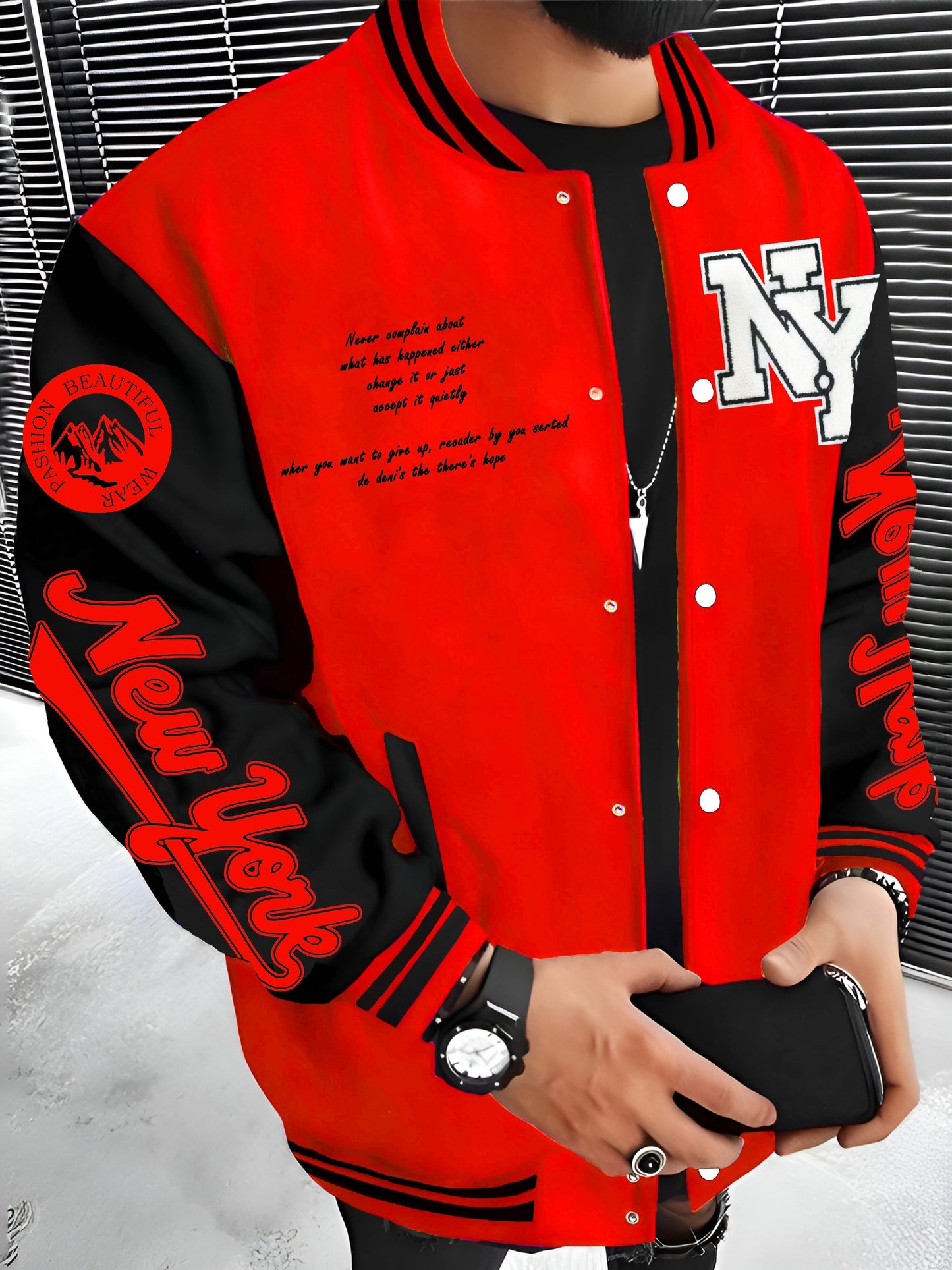 Max – Varsity Style Baseball Collar Jacket