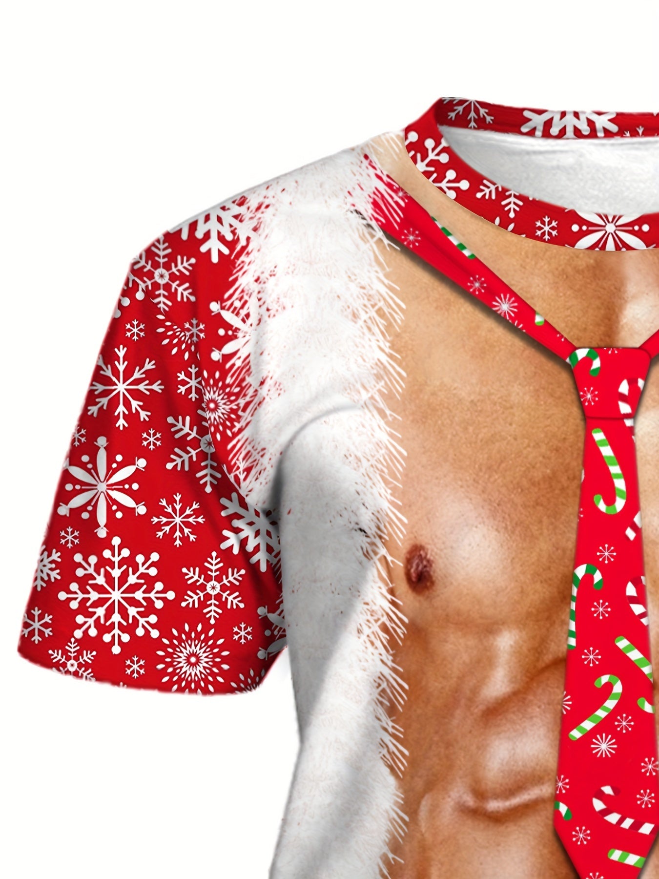 Mason - Casual T-Shirt with 3D Christmas Santa Claus Muscle Print for Men