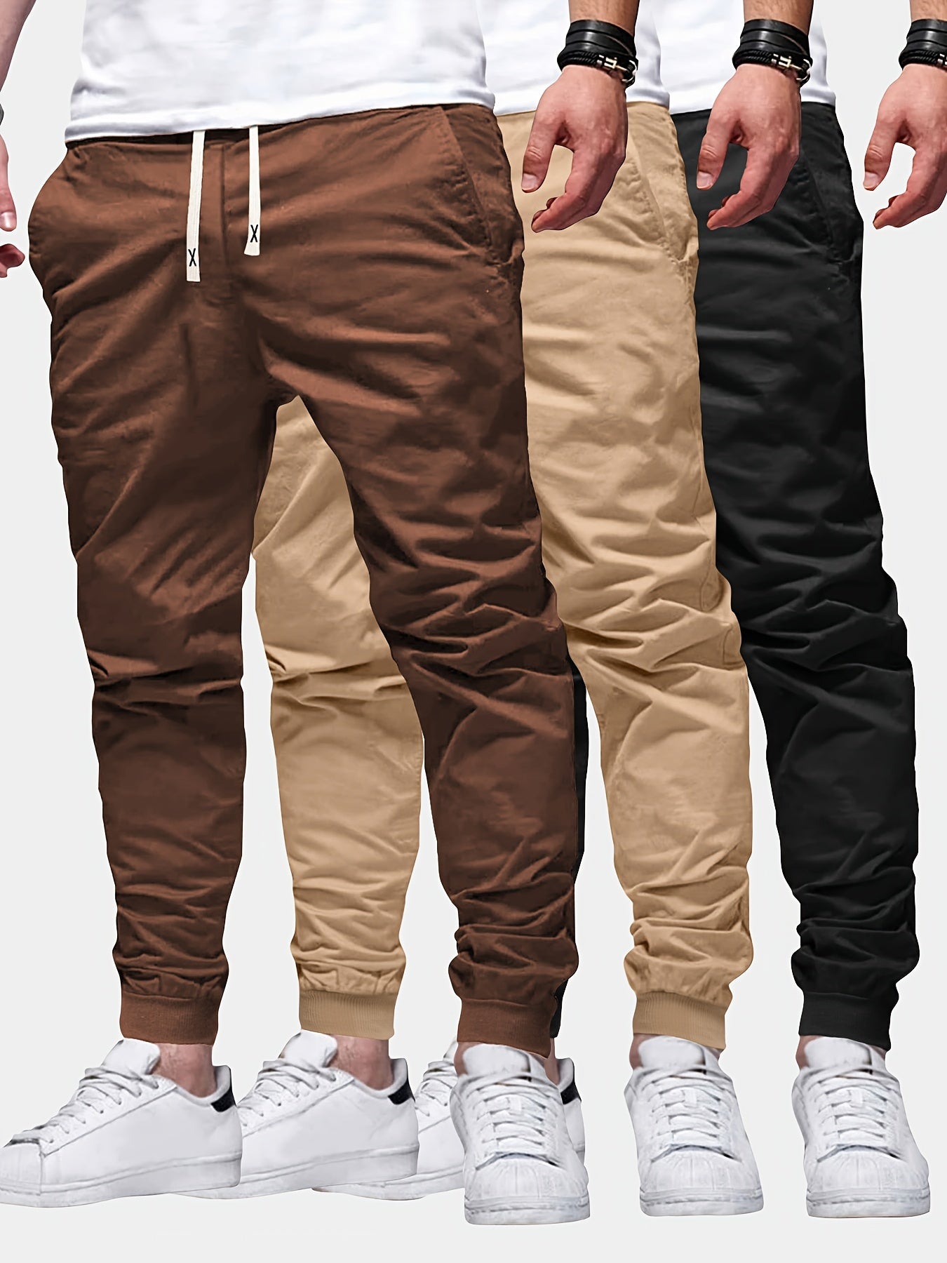 Roger – Men's Solid Color Jogger Sweatpants with Drawstring and Pockets