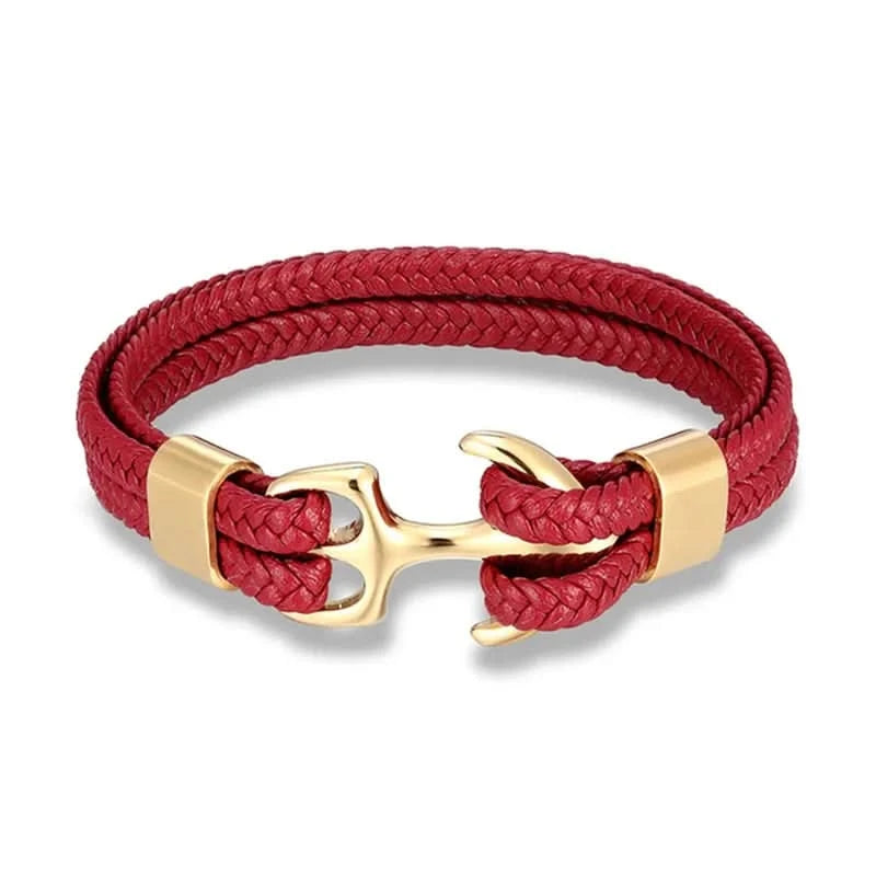 Karlheinz – Leather Bracelet with Nautical Anchor