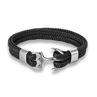 Karlheinz – Leather Bracelet with Nautical Anchor