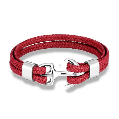 Karlheinz – Leather Bracelet with Nautical Anchor